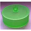 Image 1 : Green Satin Depression Glass Dresser Jar #1569314