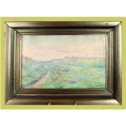 French Art Watercolor Framed Landscape Drysoer #1569405