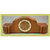 Image 1 : French Art Deco Mantle Clock Vedette Walnut #1569410