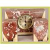 Image 1 : French Art Deco Garniture Clock Set Marble #1569423