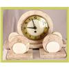 Image 1 : French Art Deco Garniture Clock Set Marble #1569424