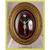 Image 1 : Antique French Religious Crucifix Framed Convex#1569531