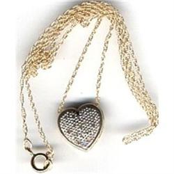 10k gold Diamond Heart Slide Necklace  #1569821
