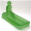 Art Deco Green Satin Glass Figural Soap Dish  #1582803