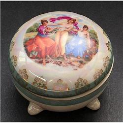 Czech Porcelain Lusterware Powder Jar #1582857