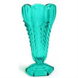 Davidson Blue Art Glass Chevron Vase #1582915