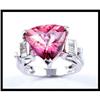 Image 1 : PINK TOPAZ DIAMOND RING OF 18K WHITE GOLD #1583087