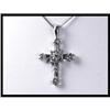 14K White Gold Diamond Cross Pendant #1583092