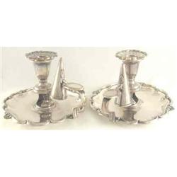 Chambersticks. Pair. Silver on Copper #1583390