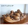 Vintage HuangHuaLi Wood Carved Happy Buddha #1583521