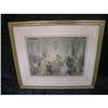 Image 1 : ANTIQUE PRINT PARLOR SCENE FRAMED LOVELY #1583532