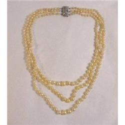Vintage Triple Strand of Cream Pearls. #1593056