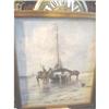 Image 1 : Antique Dutch Boat and Horses Painting #1593329
