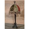 Image 1 : ANTIQUE BRONZE VICTORIAN LAMP W TAPESTRY #1593460