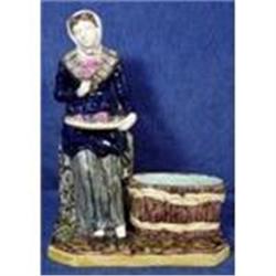 Early Majolica Figurine "The Rose Seller" #1599365