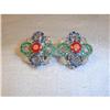 Image 1 : 14K WG Emerald Sapphire Ruby Diamond Earrings #1599520