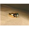 Image 1 : Estate 18K YG Blue Enamel Diamond Band Ring #1599525