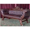 Image 1 : FRENCH VICTORIAN CLEOPATRA LEATHER LIBRARY SOFA#1599946