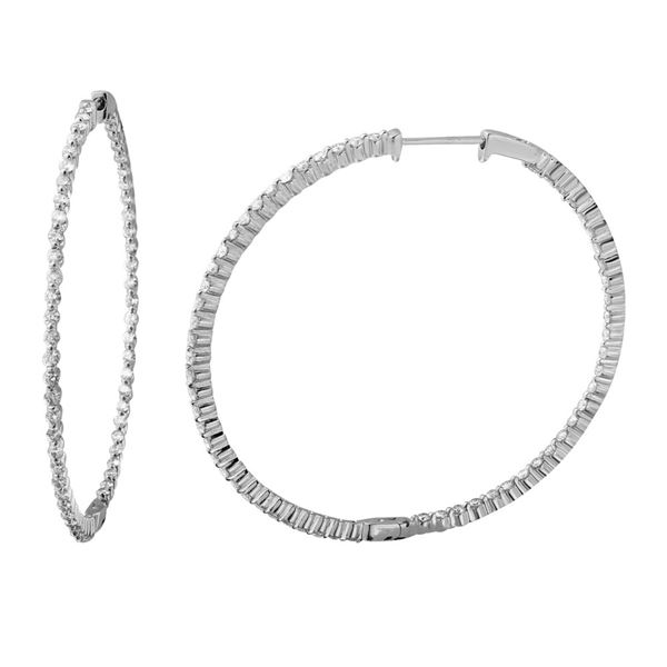 Natural 2.44 CTW Diamond Earrings 14K White Gold - REF-198Y9N