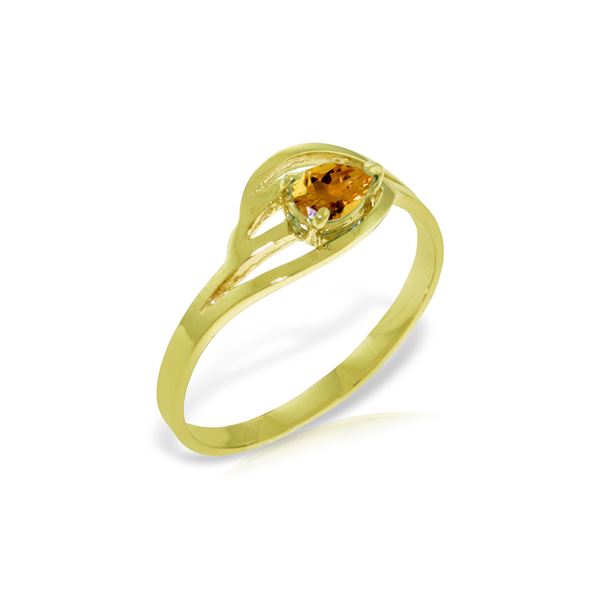 Genuine 0.30 CTW Citrine Ring 14KT Yellow Gold - REF-30K5V