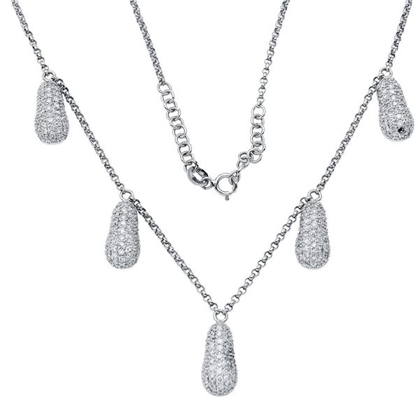 Natural 2.24 CTW Diamond Necklace 18K White Gold - REF-186Y3N