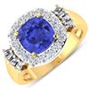 Image 1 : Natural 2.83 CTW Tanzanite & Diamond Ring 14K Yellow Gold - REF-115F3N