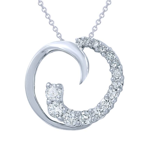 Natural 0.63 CTW Diamond Necklace 14K White Gold - REF-73M8F