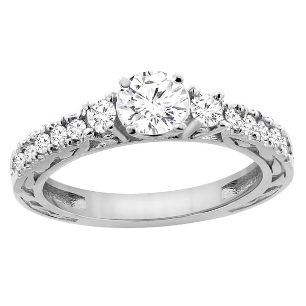 1.09 CTW Diamond Ring 14K White Gold - REF-307M6A