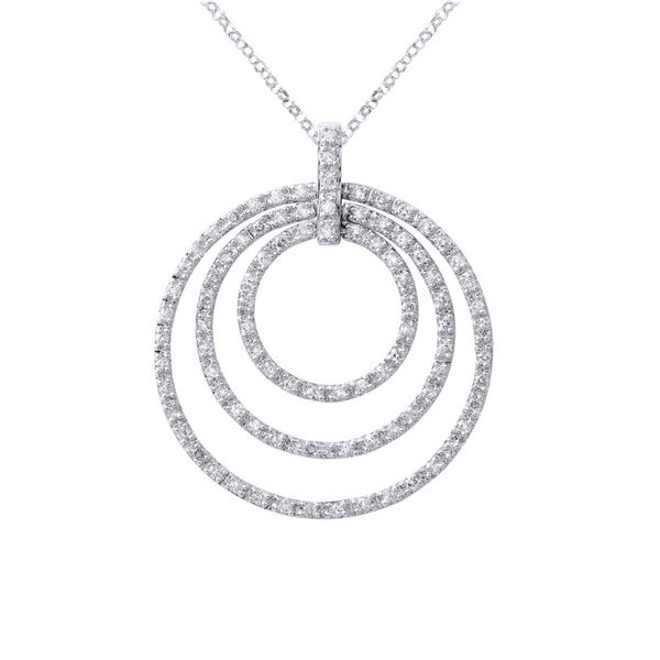Natural 1.50 CTW Diamond Necklace 14K White Gold - REF-123F3M