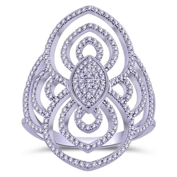 Natural 0.33 CTW Diamond Ring 14K White Gold - REF-45W2H