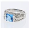 Image 1 : Natural 2.84 CTW Topaz & Diamond Ring 14K White Gold - REF-82T8X