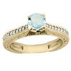 Image 1 : 0.57 CTW Aquamarine & Diamond Ring 14K Yellow Gold - REF-54A4X