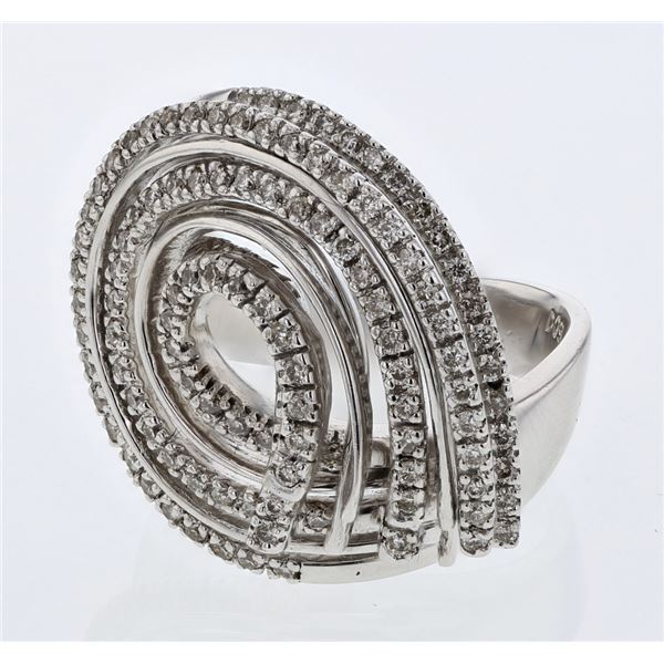 Natural 0.91 CTW Diamond Ring 14K White Gold - REF-149W4H