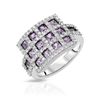 Image 1 : Natural 2.40 CTW Pink Sapphire & Diamond Ring 14K White Gold - REF-107W3H