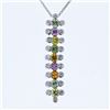 Image 1 : Natural 1.69 CTW Multi-Sapphire & Diamond Necklace 14K Gold - REF-64N8Y