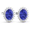 Image 3 : Natural 2.56 CTW Tanzanite & Diamond Earrings 14K White Gold - REF-48K3W