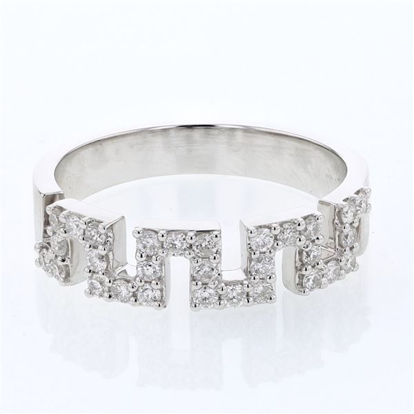 Natural 1.10 CTW Emerald & Diamond Ring 14K White Gold - REF-73T8X