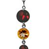 Image 1 : Genuine 3.9 ctw Garnet & Citrine Necklace 14KT White Gold - REF-23N5R