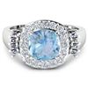 Image 3 : Natural 2.43 CTW Aquamarine & Diamond Ring 14K White Gold - REF-96K3W