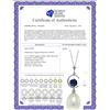 Image 2 : Genuine 4.5 ctw Pearl & Sapphire Necklace 14KT White Gold - REF-22Y2F