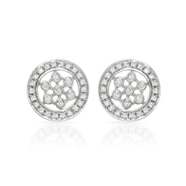 Natural 0.25 CTW Diamond Earrings 14K White Gold - REF-49W5H