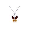 Image 1 : Genuine 0.60 ctw Garnet & Citrine Necklace 14KT White Gold - REF-23W5Y