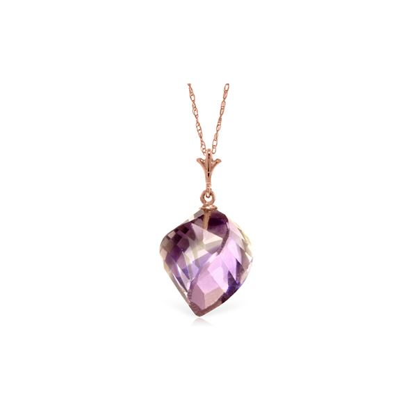 Genuine 10.75 ctw Amethyst Necklace 14KT Rose Gold - REF-25Y4F