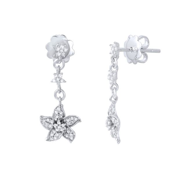 Natural 0.25 CTW Diamond Earrings 14K White Gold - REF-31W5H