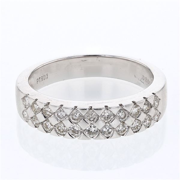 Natural 0.61 CTW Diamond Ring Platinum - REF-137T7X
