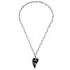 Image 1 : Natural 7.71 CTW Onyx & Diamond Necklace 14K White Gold - REF-296T3X