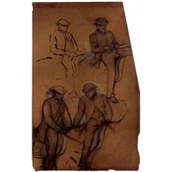Edgar Degas - Four Riders - A Study