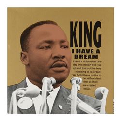 Steve Kaufman (1960-2010), "MLK" Limited Edition Hand Pulled Silkscreen on Canva