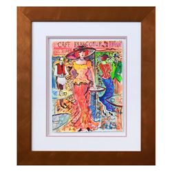 Patricia Govezensky, "Cafe Francoeur" Framed Original Watercolor with Letter of