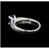 Image 3 : 0.95 ctw Sapphire and Diamond Ring - 14KT White Gold